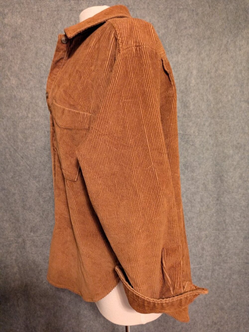 Gap Women's Oversized Corduroy Shirt Camel Tan Petite Med - Picture 3 of 13
